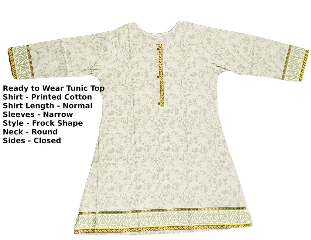 Cotton Silk kurti with nicely stitched neck in Floral Golden Color –  Boutique4India